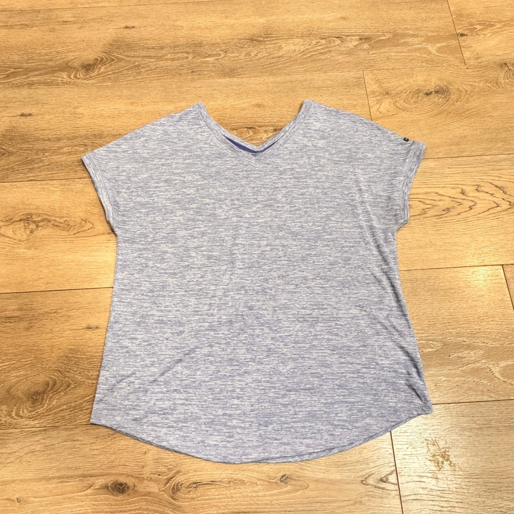 Columbia V Neck T Shirt Blue Heather Athletic Outdoor Top‎ Size Small S